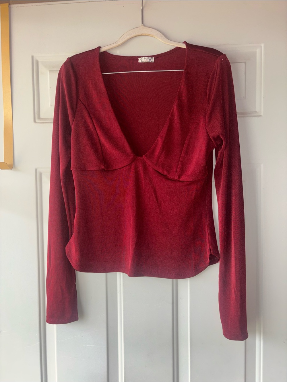 Intimately Free People burgundy slinky knit top size M